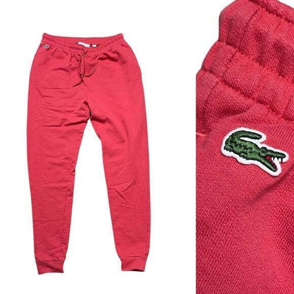 LACOSTE SPORT Women's Tennis Fleece Sweatpants Red Size 4 / Size XS - Picture 1 of 9
